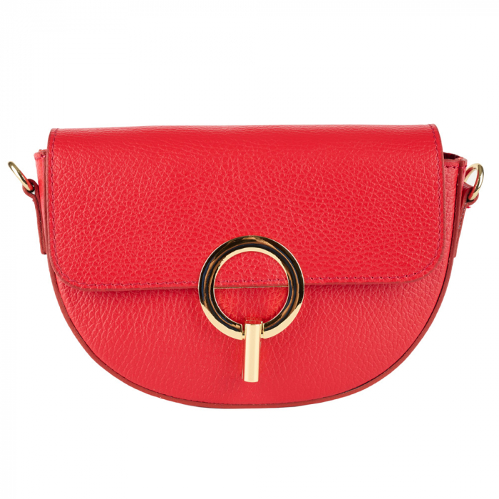 Geanta June,de mana sau tip crossbody din piele naturala rosie 8224 [2]