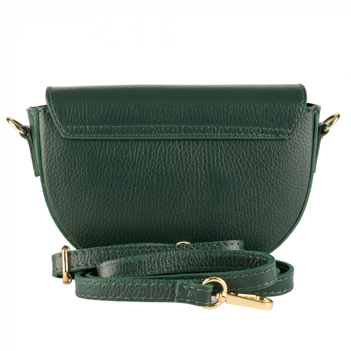 Geanta June,de mana sau tip crossbody din piele naturala verde inchis8224 [3]