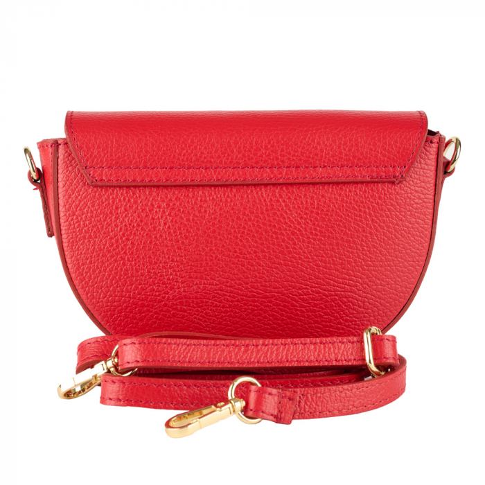 Geanta June,de mana sau tip crossbody din piele naturala rosie 8224 [3]