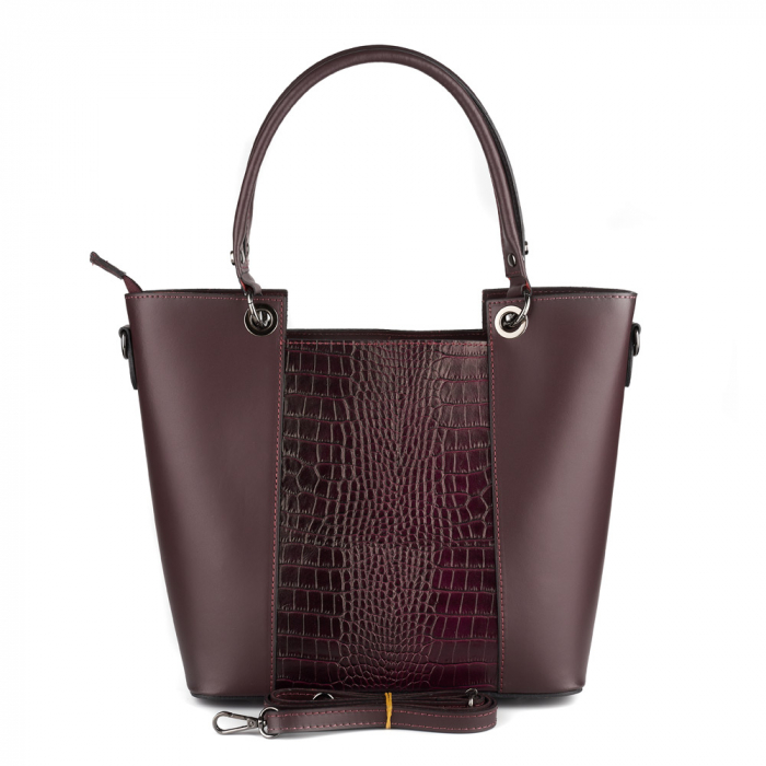 Geantă Katinca, din piele naturală bordo 8176 [3]