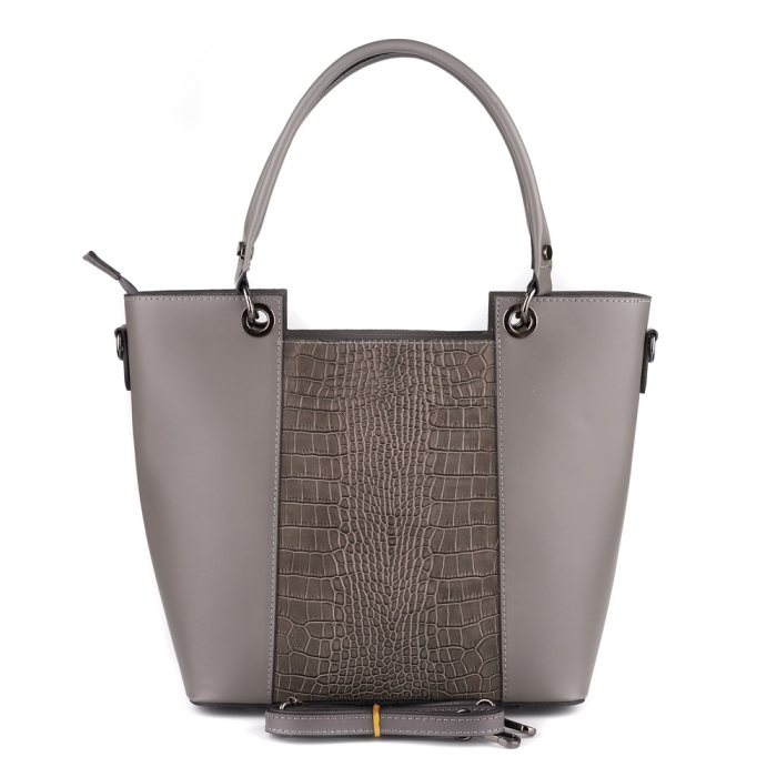 Geantă Katinca, din piele naturală gris 8176 [3]
