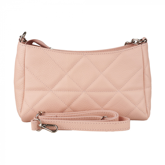 Geantă Kirra, piele naturala roz, bareta metalica, 8202 [3]
