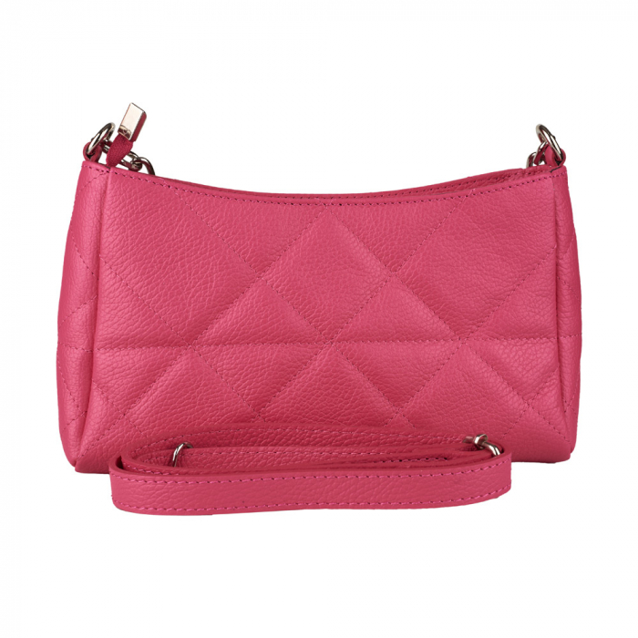 Geantă Kirra, piele naturala ciclam, bareta metalica, 8202 [3]