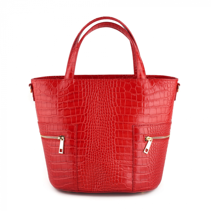 Geanta Kristal, rosie din piele naturala, 8124 [2]