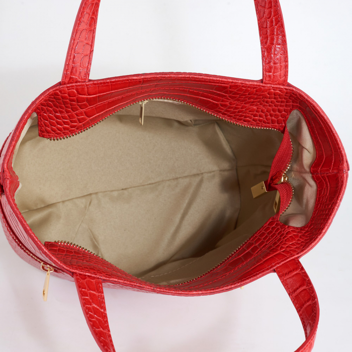 Geanta Kristal, rosie din piele naturala, 8124 [5]