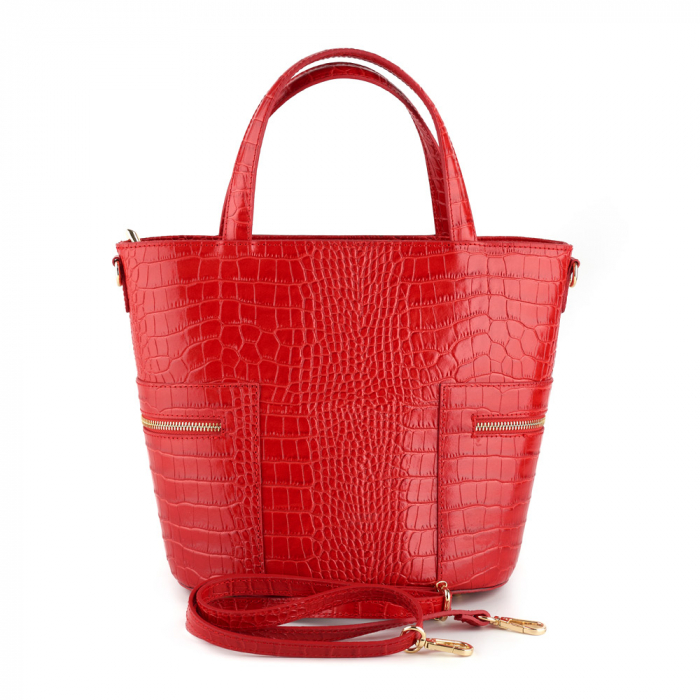 Geanta Kristal, rosie din piele naturala, 8124 [3]