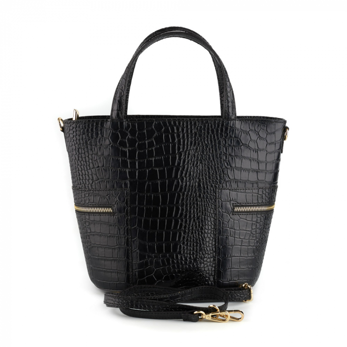 Geanta Kristal, neagra din piele naturala, 8124 [3]