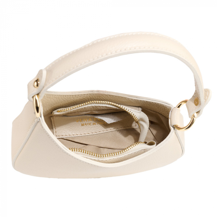 Geanta Leila din piele 100% naturala,crem 8235 [4]