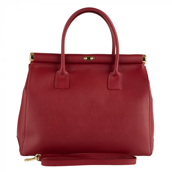 Geanta Lotus din piele 100% naturala,bordo 8233 [4]