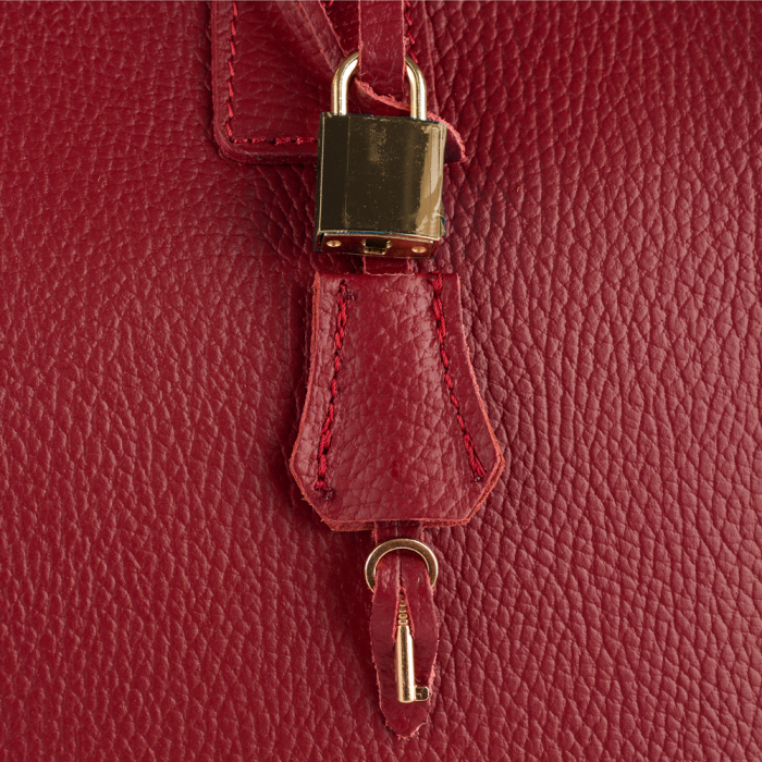 Geanta Lotus din piele 100% naturala,bordo 8233 [3]