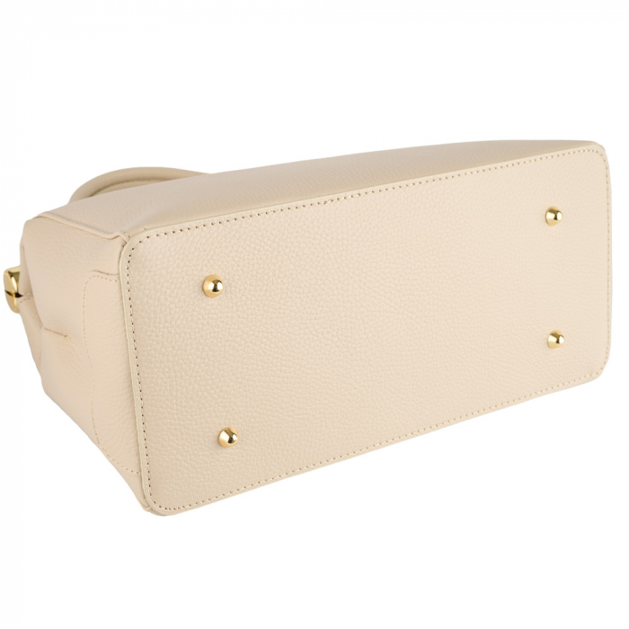 Geanta Lotus din piele 100% naturala,crem 8233 [5]