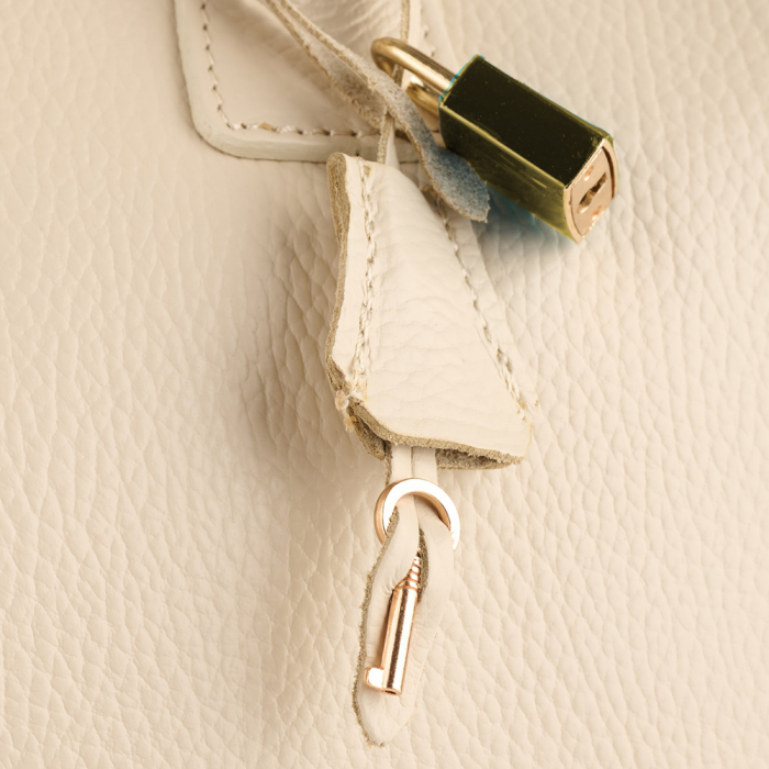 Geanta Lotus din piele 100% naturala,crem 8233 [3]