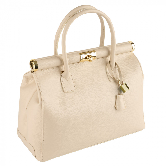 Geanta Lotus din piele 100% naturala,crem 8233 [1]