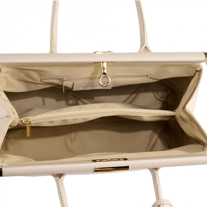 Geanta Lotus din piele 100% naturala,crem 8233 [6]