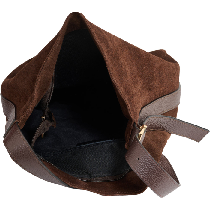 Geanta Margot din piele intoarsa 100% naturala maro ciocolata,8245 [3]