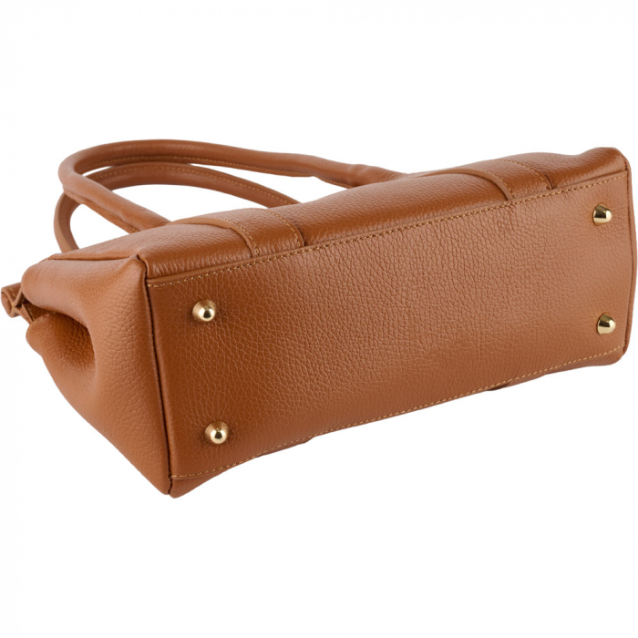 Geantă Milani, piele 100% naturala, maro , 8240 [4]