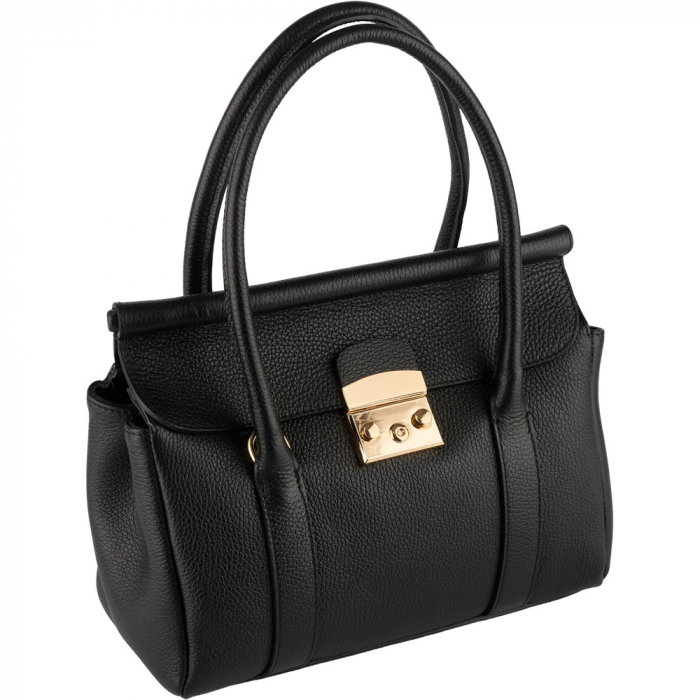 Geantă Milani, piele 100% naturala, negru , 8240 [1]