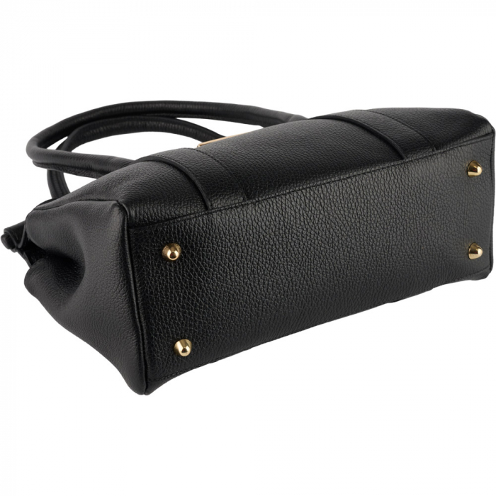 Geantă Milani, piele 100% naturala, negru , 8240 [4]