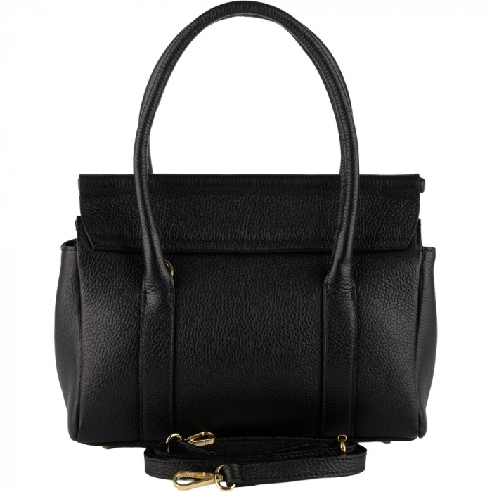 Geantă Milani, piele 100% naturala, negru , 8240 [3]