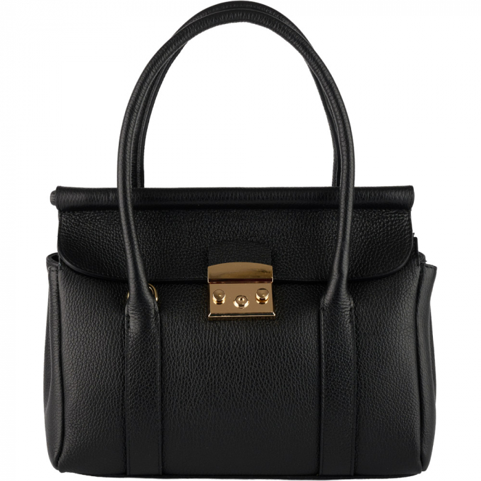 Geantă Milani, piele 100% naturala, negru , 8240 [2]
