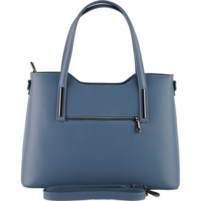 Geantă Model Mare Emma, din piele 100% naturala ,celeste inchis,8008 [3]