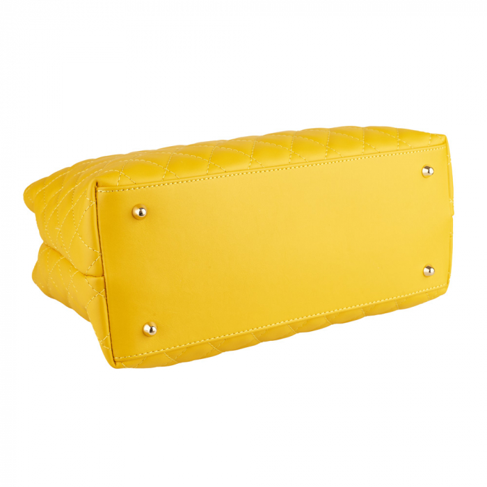 Geantă Natalia, piele naturală galbena cu aspect matlasat, 8001 [4]
