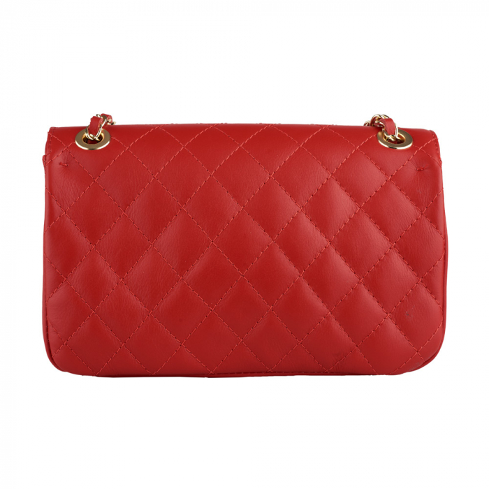 Geantă Patricia, crossbody piele rosie cu aspect matlasat 8002 [3]