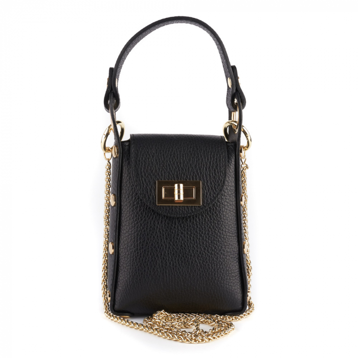 Gentută Sybella, crossbody piele neagra 8206 [2]