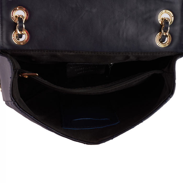 Geantă Patricia, crossbody piele bleumarin cu aspect matlasat 8002 [4]
