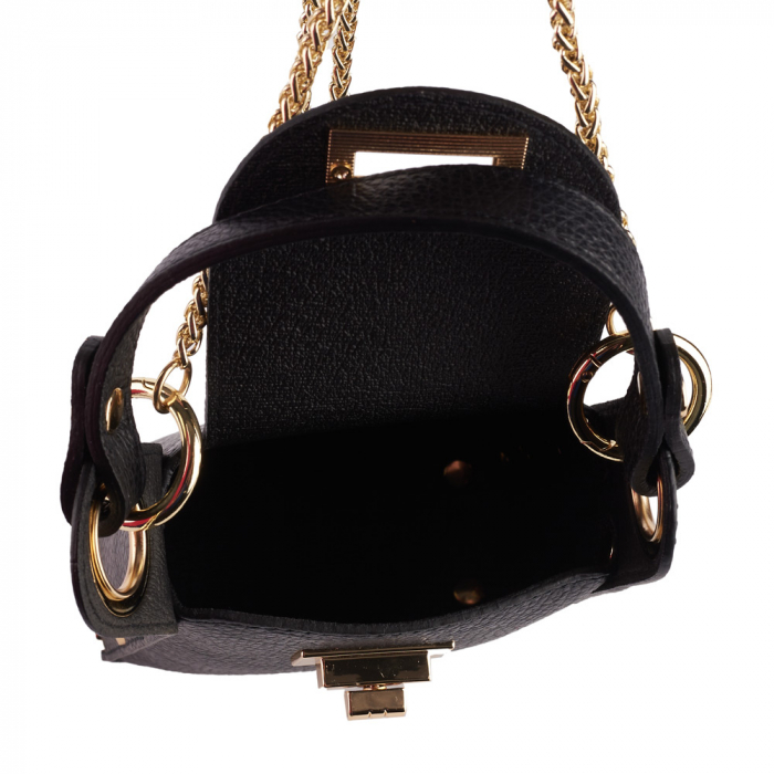 Gentută Sybella, crossbody piele neagra 8206 [4]
