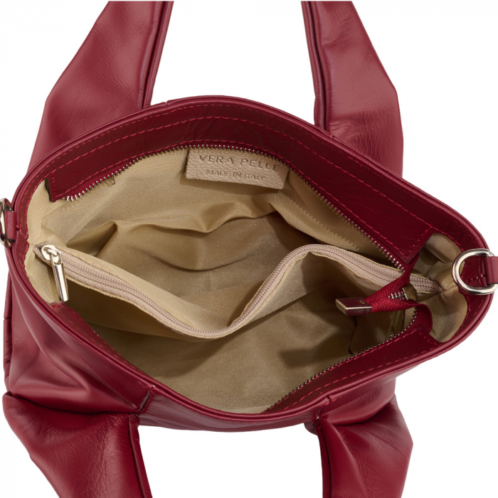 Geantă Perla, piele 100% naturala, bordo , 8238 [4]