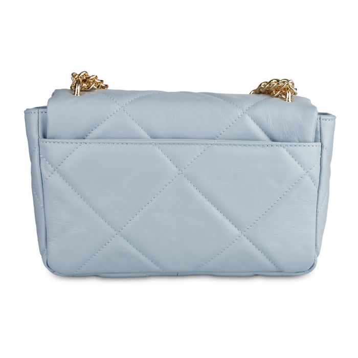 Geantă Rayssa, piele naturala matlasata bleo, bareta metalica aurie, 8182 [3]