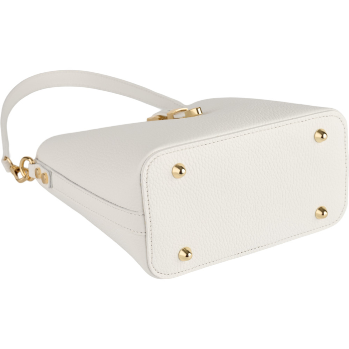 Geanta Rossella din piele 100% naturala ,alb,8251 [4]