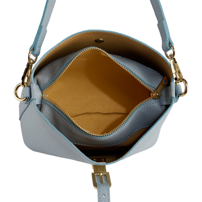 Geanta Rossella din piele 100% naturala ,bleo celeste,8251 [5]