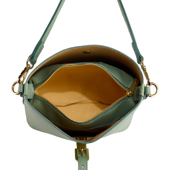 Geanta Rossella din piele 100% naturala ,verde menta,8251 [5]