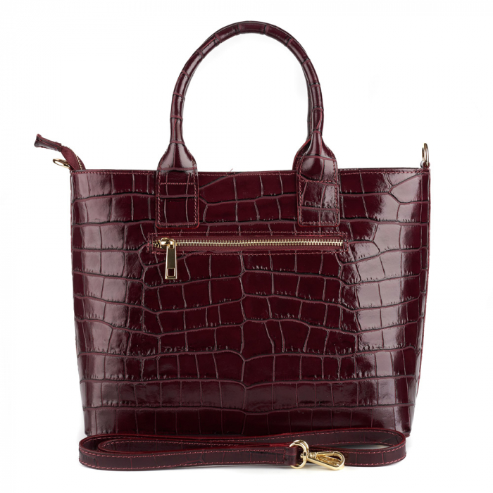 Geanta Sally, din piele naturală bordo, 8192 [3]