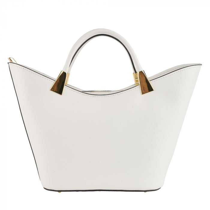 Geantă Selena, piele 100% naturala, alb , 8236 [2]