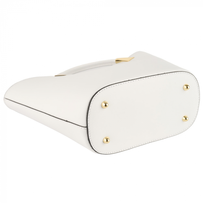 Geantă Selena, piele 100% naturala, alb , 8236 [4]