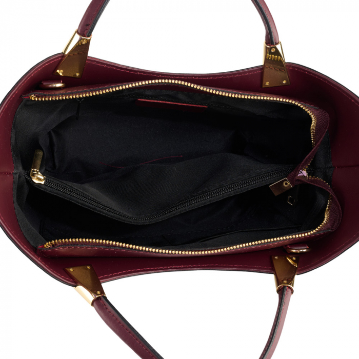 Geantă Selena, piele 100% naturala,bordo , 8236 [5]