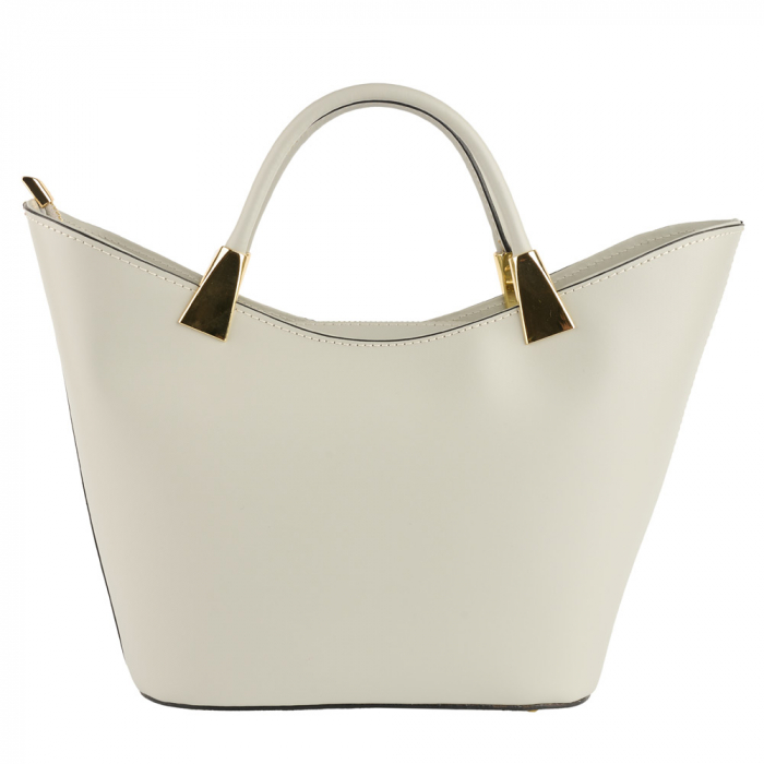 Geantă Selena, piele 100% naturala, gris deschis , 8236 [2]
