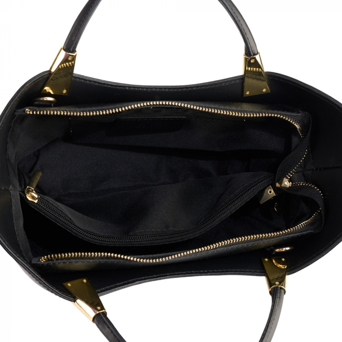 Geantă Selena, piele 100% naturala, negru , 8236 [5]