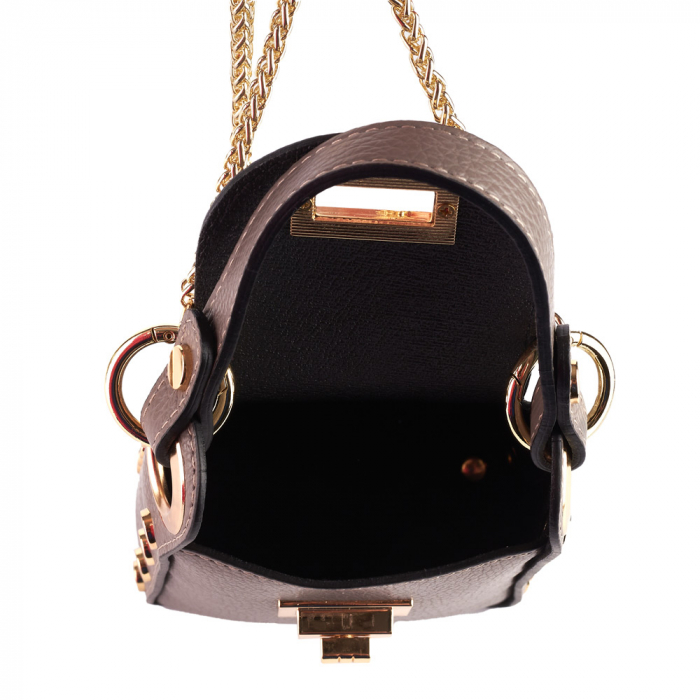 Gentută Sybella, crossbody piele grej 8205 [4]