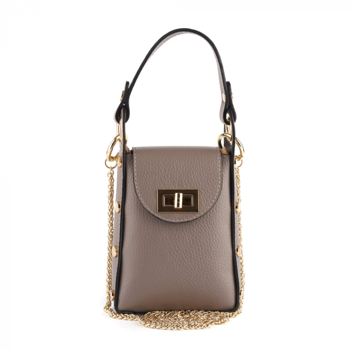 Gentută Sybella, crossbody piele grej 8205 [2]