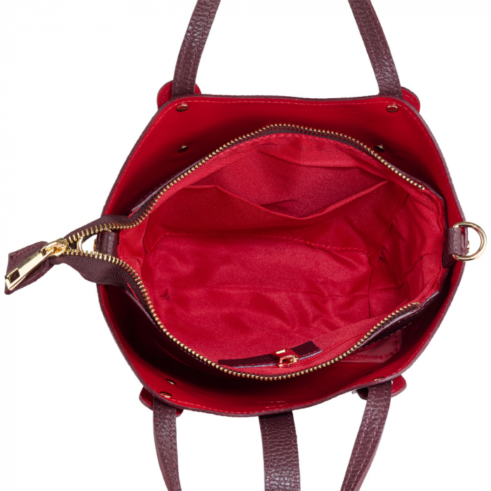 Geantă Tate, piele 100% naturala, bordo , 8239 [5]