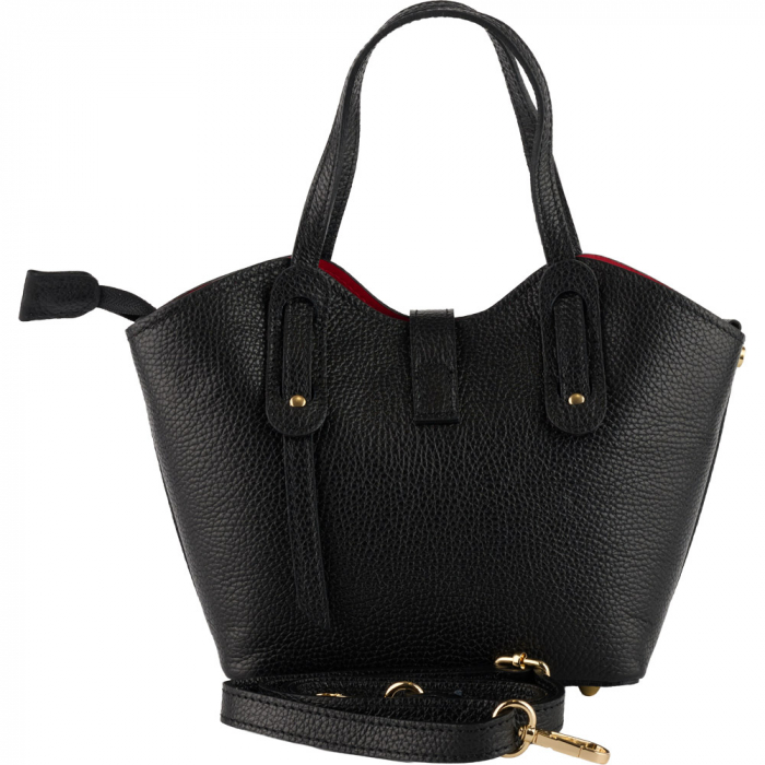 Geantă Tate, piele 100% naturala, negru , 8239 [3]