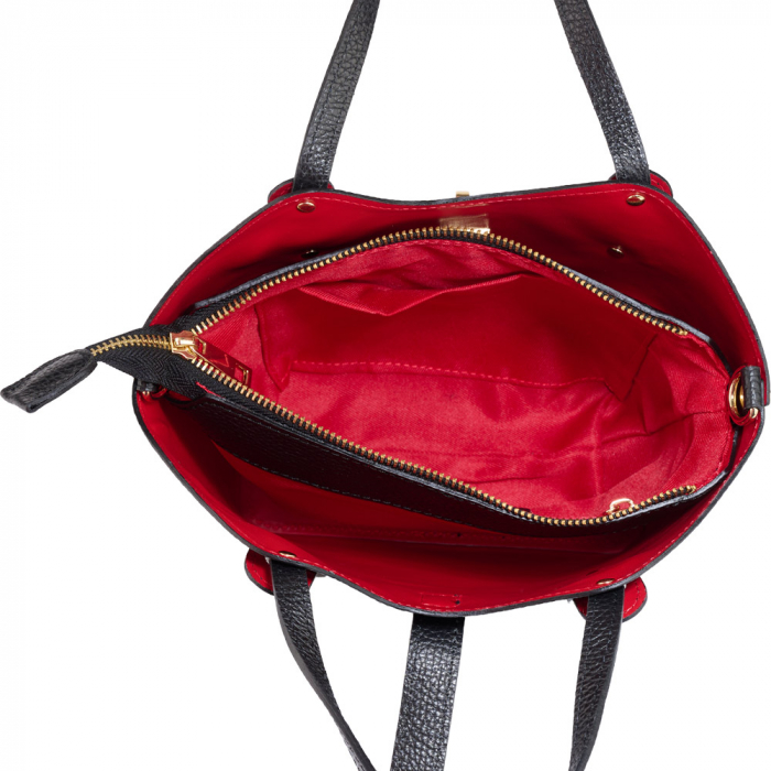 Geantă Tate, piele 100% naturala, negru , 8239 [5]