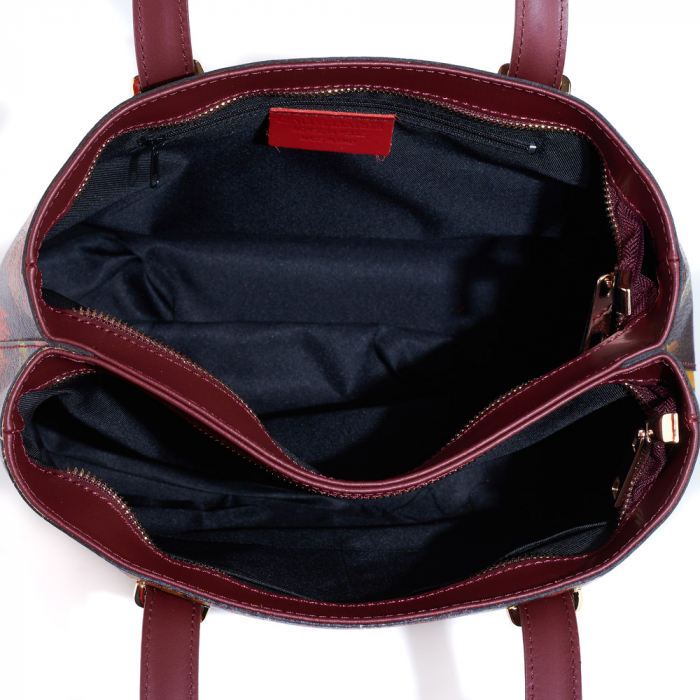 Geanta Teea, din piele naturala bordo 8135 [4]