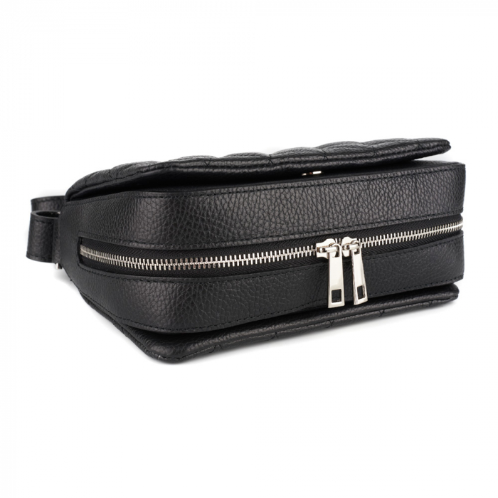 Geantă Chantal, piele naturala matlasata neagra, 8177 [3]