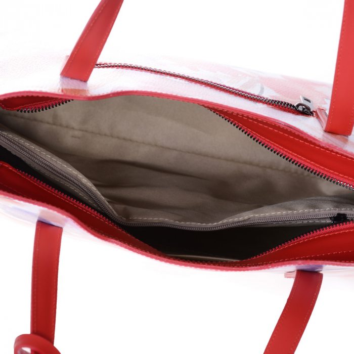 Geanta multicolora cu elemente florale rosii 8038 [4]