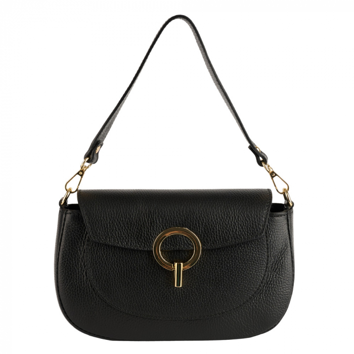 Geantă Venus, de mana ,de umar sau crossbody piele naturala negru [2]